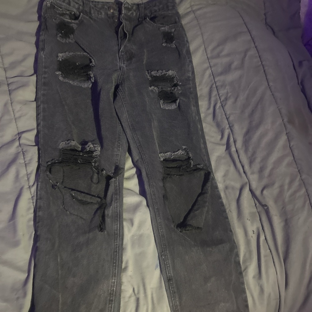 Distressed Black Jeans